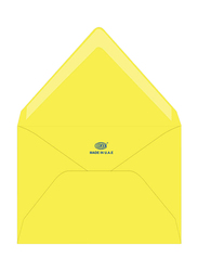 FIS Colour Glued Envelopes, 50-Piece, 80 GSM, 136 x 204mm, Neon Lemon