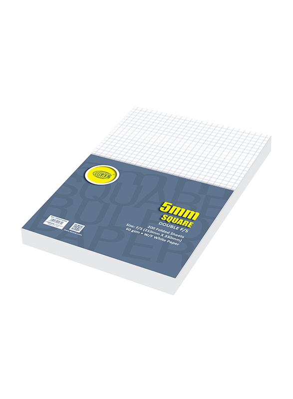 FIS Folded Feint Paper, 5mm Ruled, 200 Sheets, FSPADFS5MM, White