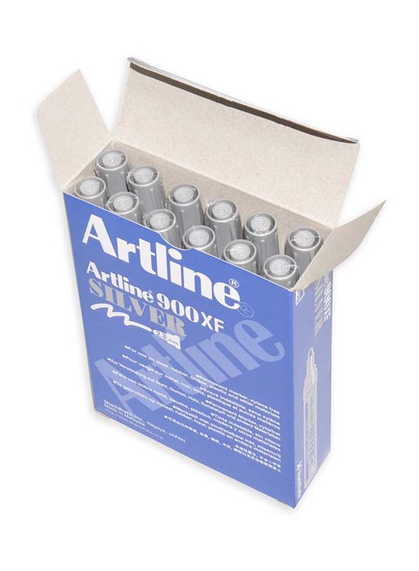 Artline 12-Piece Marker Set, ARMK900XFS, Medium, Silver