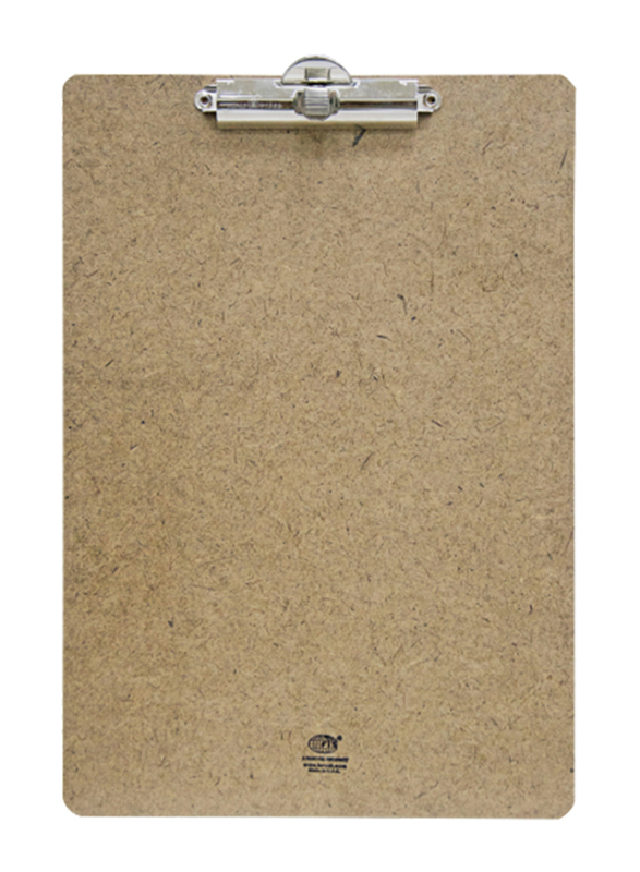 FIS Wooden Clip Board with Smart Tension Clip & Pen Holder, A4 Size, FSCBWOODSTA4, Beige