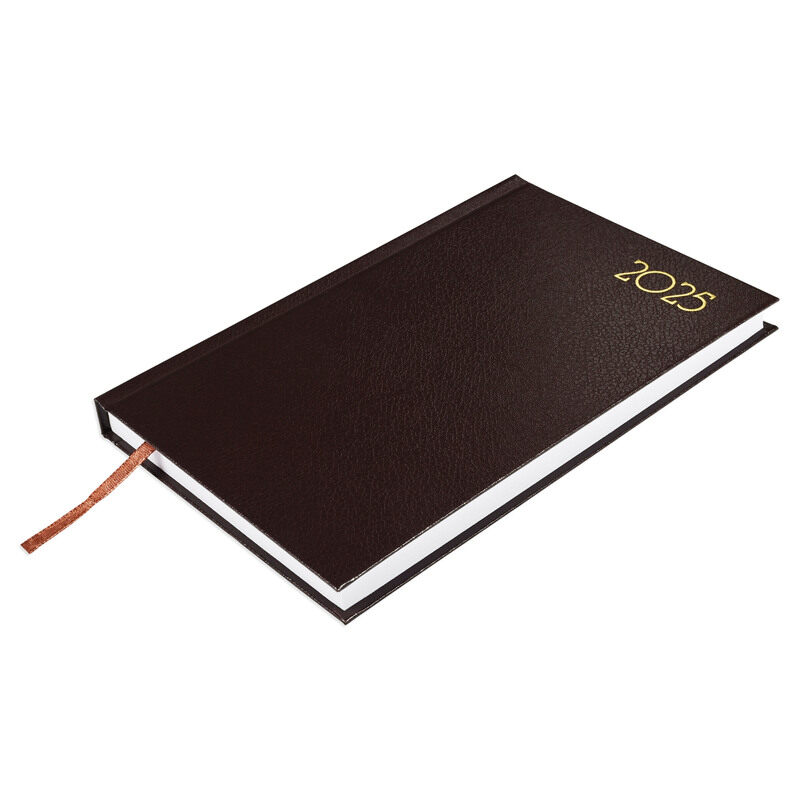 

FIS 2025 Diary, Hard Cover Vinyl Material, A5 Size(14.8x21cm), French, Chocolate Color-FSDI29FR25CH