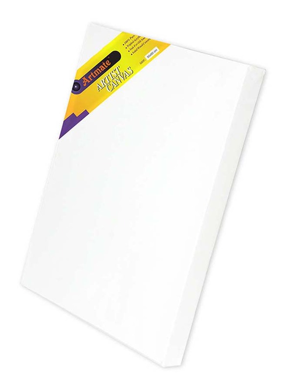 Artmate Stretched Back Stapled Canvas 320 GSM, JIGNE11-5060, 50 x 60cm, White