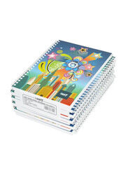 Light 10-Piece Spiral Soft Cover Notebook, Single Ruled, 100 Sheets, A5 Size, LINBA51608S, Multicolour