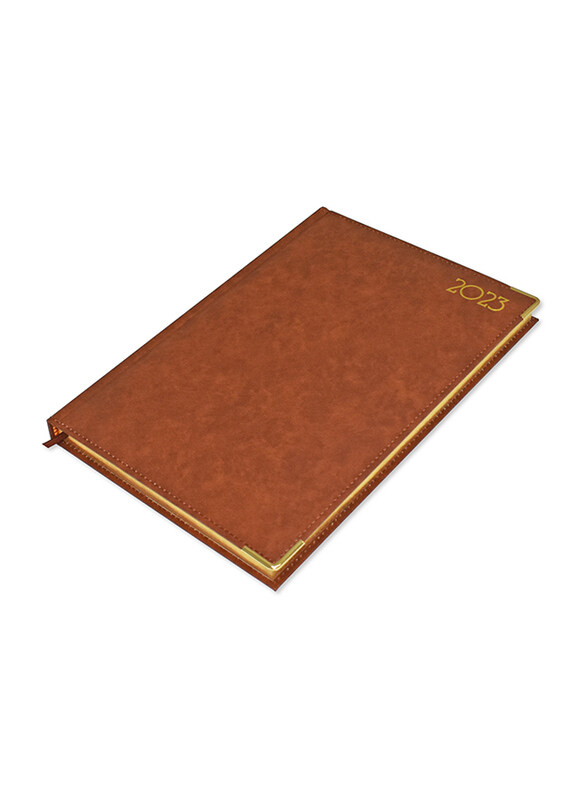 

FIS 2023 Golden English Diary, A4 Size, FSDI44EG23BR, Brown