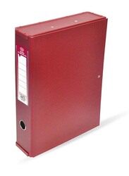FIS Colored PP Rigid Box File with Plastic Sides, 210 x 330 mm, FSBFRPLMR, Maroon
