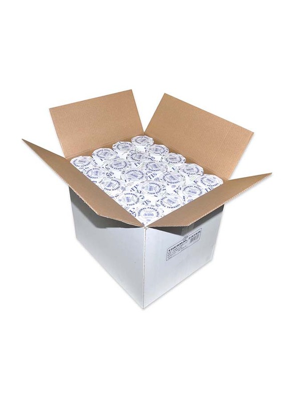 FIS Thermal Paper Roll Box, 60mm x 75mm x 1/2 inch, 100 Pieces, FSFX607505, White