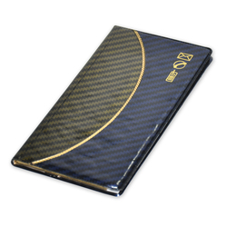 FIS English Address Book with PVC Cover with Gilding, 90 x 170mm, 52 Sheets, FSAD9X17EGN, Gold/Blue/Black