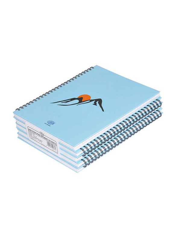 إف أي إس مجموعة دفاتر بخط واحد بغطاء صلب حلزوني، 5 ​​× 100 ورقة ، 9 × 7 بوصة ، FSNBS971902 ، أزرق فاتح / أسود / برتقالي