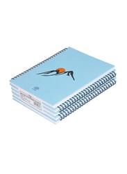 إف أي إس مجموعة دفاتر بخط واحد بغطاء صلب حلزوني، 5 ​​× 100 ورقة ، 9 × 7 بوصة ، FSNBS971902 ، أزرق فاتح / أسود / برتقالي