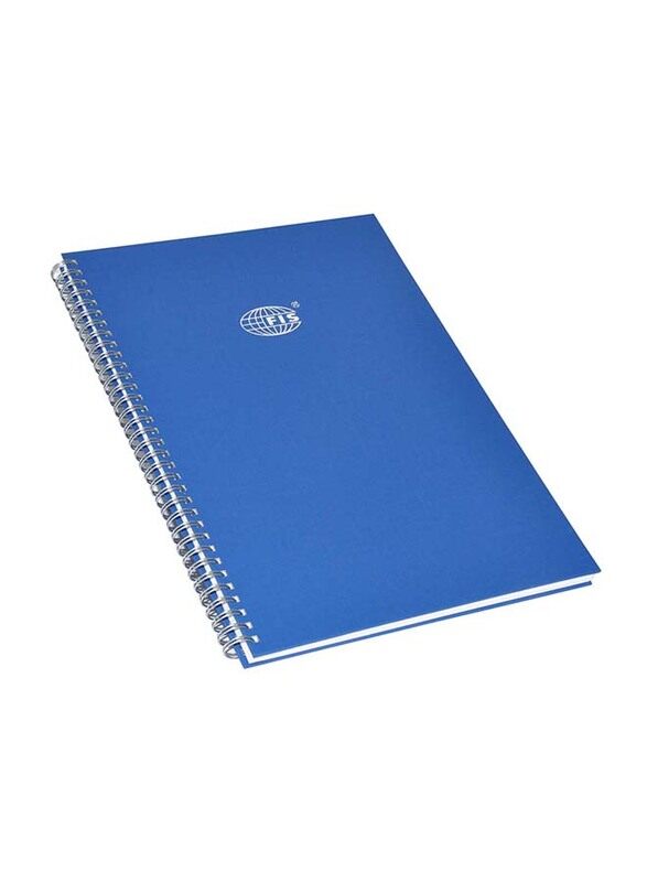 

FIS 5-Piece Single Ruled Spiral Manuscript Books, 8mm, 96 Sheets, A4 Size, 2 Quire, FSMNA42QSB, Blue