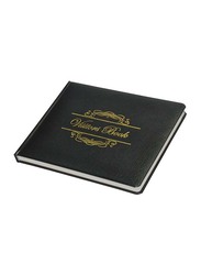 FIS Executive English Bonded Leather Visitors Book, 25 x 20cm, FSCLEXVI11, Black