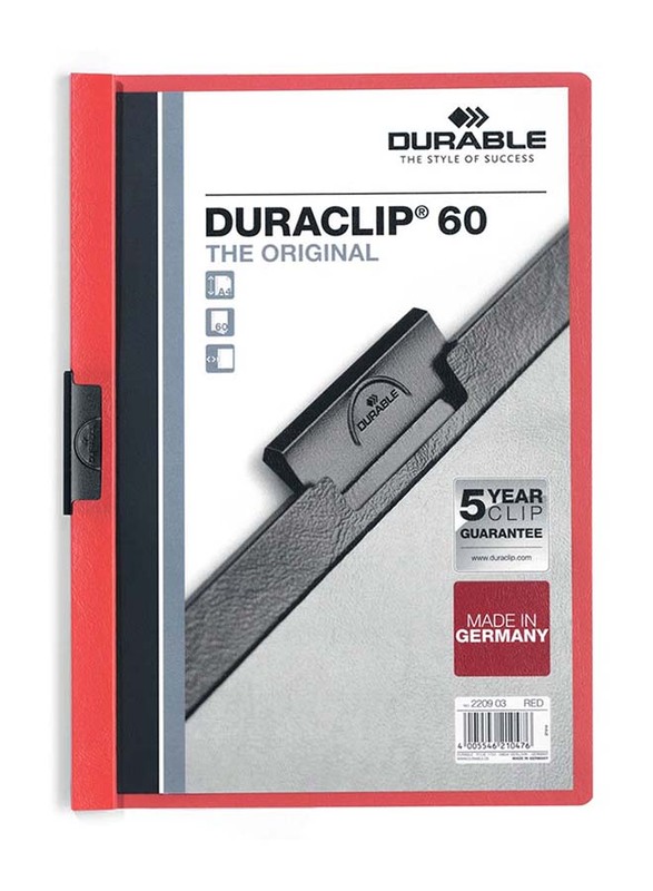 Durable 25-Piece Duraclip File Set, A4 Size, DUPG2209-03, Red