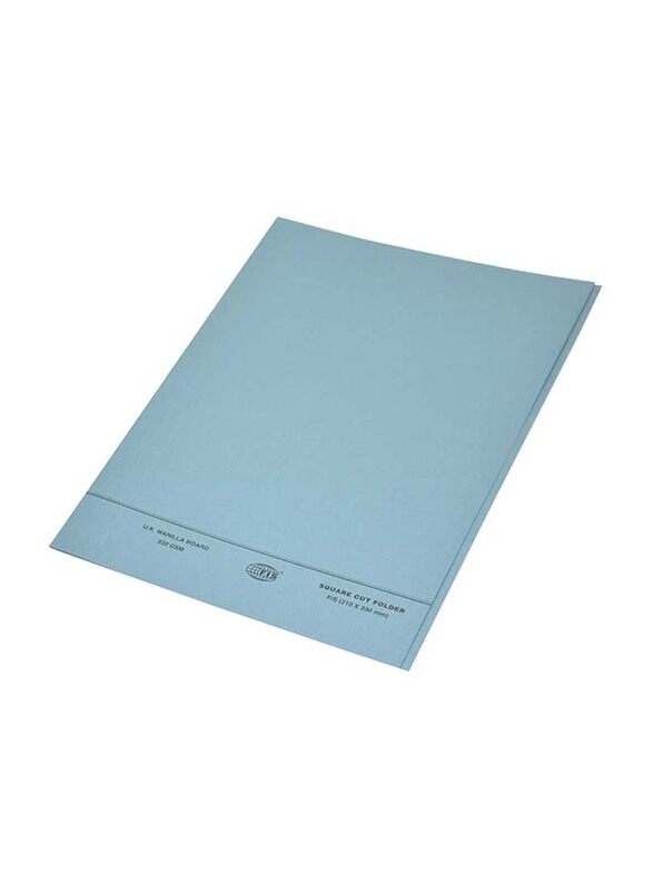 

FIS 50-Piece O-Fastener Square Cut Folder Set, 320GSM, F/S Size, FSFF7BL, Blue