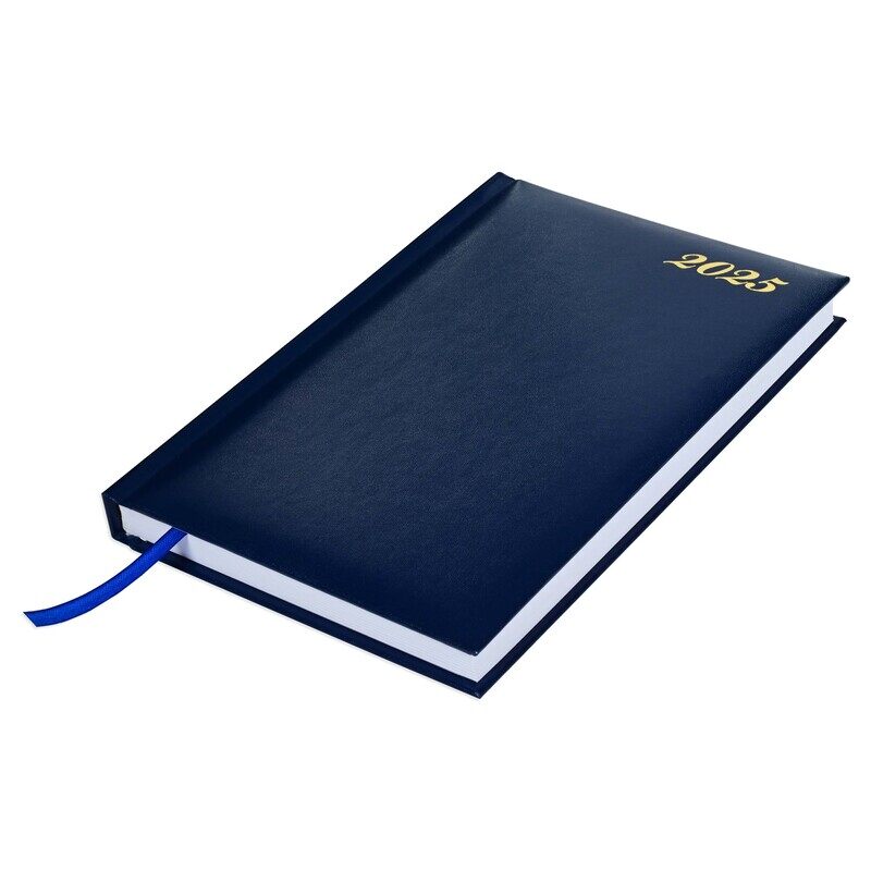 

FIS 2025 Diary, 1 Side Padded Vinyl Material, A5 Size(14.8x21cm), English, Blue Color-FSDI18E25BL