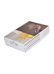 FIS Spiral Soft Cover Notebook Set, 5mm Square, 10 Piece x 80 Sheets, A4 Size, FSNB5A480WA4, Multicolour