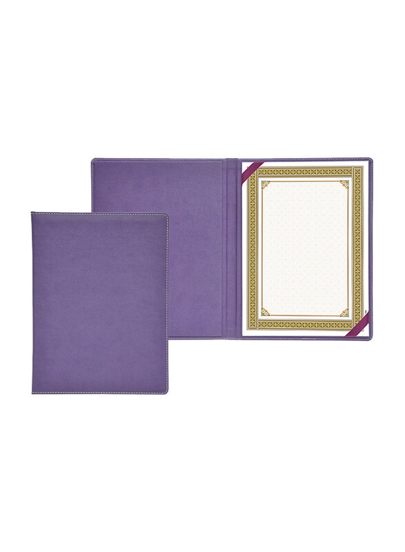 

FIS Italian PU Certificate Folders with A4 Certificate and Gift Box, FSCLCERTPUVPU, Purple