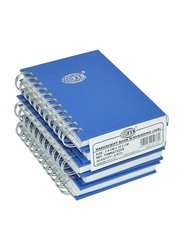 FIS Manuscript Books with Spiral, 8mm Single Ruled, 2 Quire, 5-Piece, 74 x 105mm, 96 Sheets, FSMNA72QSB, Blue