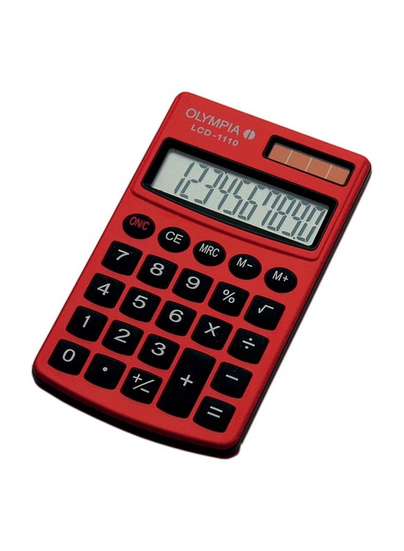 Olympia 10 Digits Pocket Calculator, OLCA941901002, Red