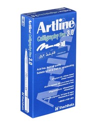 Artline Calligraphy Pen with Polyester Fiber Tip 3.0mm, 12 Pieces, Black