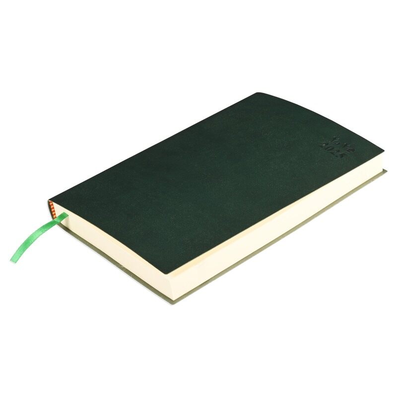 

FIS2025 A5 Diary, Italian PU Materials, Flexible Cover, Head & Tail Band, Size A5(148x210mm), English/Arabic, Green Color, Pack in Gift Box-FSDI131AE2