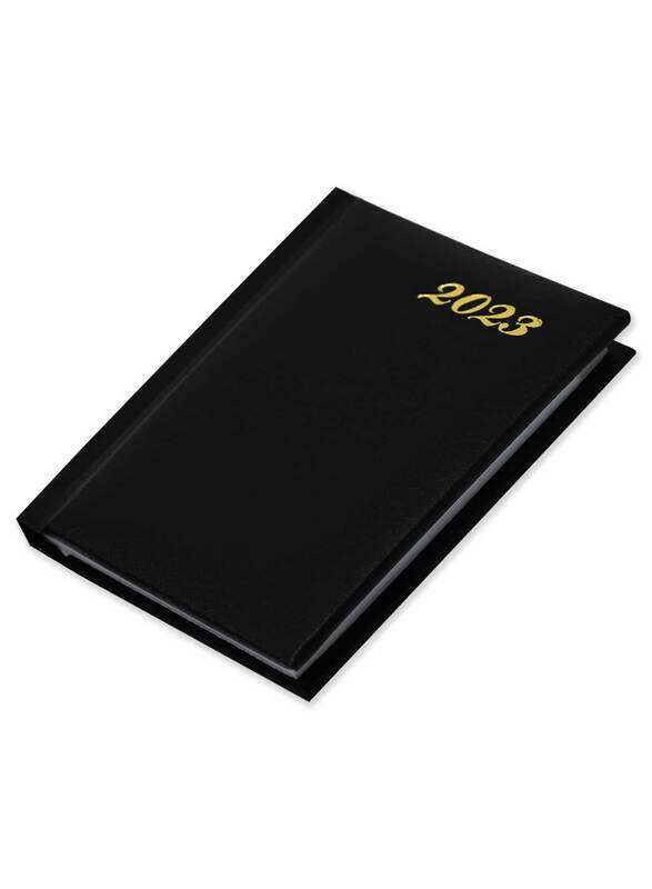 

FIS 2023 English 1 Side Padded Pocket Diary with Vinyl Cover, 208 Sheets, 60 GSM, FSDI10EN23BK, Black