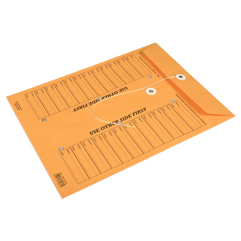 FIS Interdepartmental Envelopes, Size 13"x10"(330.2x254mm), Easy Closure String Tie, Packet of 12 Pieces, Orange Color-FSEV10X13HP12