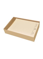 FIS 50-Piece Square Cut Folder Set without Fastener, 320GSM, A4 Size, FSFF9A4BF, Buff Beige