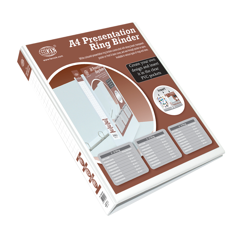 FIS 3D Ring Presentation Binder, A4 Size, 35mm Ring Size, 1.75 Inch Spine, FSBD335DPB, White