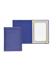 FIS Executive Italian PU Certificate Folders with A4 Certificate and Gift Box, FSCLCHPUBLD1, Blue