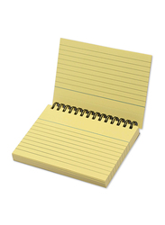 FIS Ruled Double Loop Spiral Binding Record Card, 5 x 3 Inch, 50 Sheets, 180 Gsm, FSIC53-180SPYL, Yellow