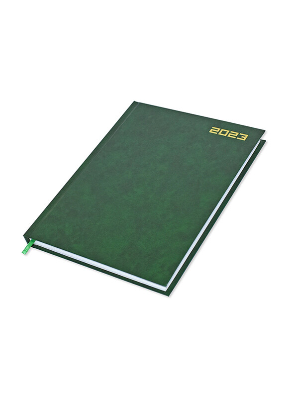 

FIS Executive 2023 English Diary Vinyl Hard Cover, 384 Sheets, 70 GSM, FSDI88EN23GR, Green