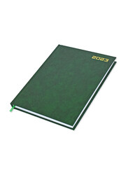 FIS Executive 2023 English Diary Vinyl Hard Cover, 384 Sheets, 70 GSM, FSDI88EN23GR, Green