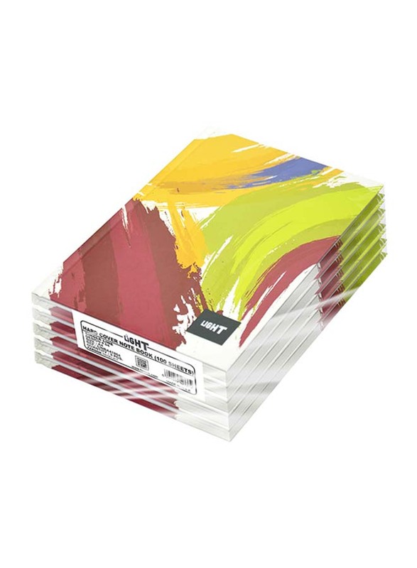 لايت دفتر ملاحظات بغلاف صلب مكون من 5 قطع ، سطر واحد ، 100 ورقة ، مقاس A4( إيه 4) ، LINBA41804 ، متعدد الألوان
