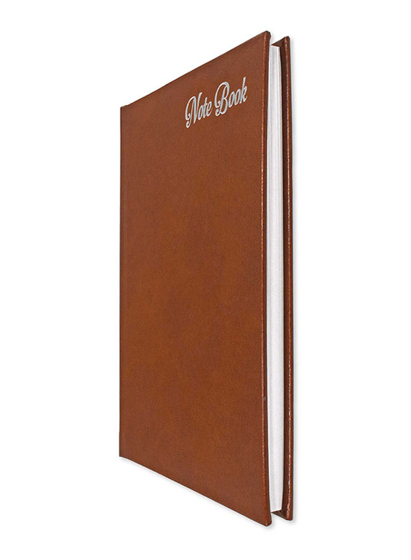 FIS Offset White Paper Notebook with Bonded Leather, 196 Pages, 70 GSM, A5 Size, FSNB1SA5WHBL, Brown