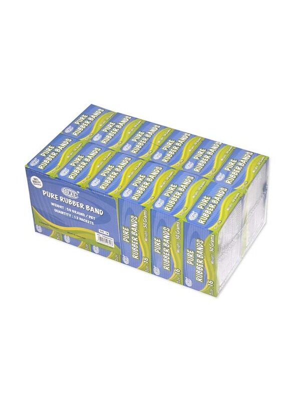 

FIS 12 Boxes Pure Rubber Bands, 16 Size, Yellow