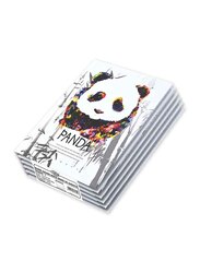 FIS Panda Design Hard Cover Notebook, 5 x 96 Sheets, A5 Size, FSNBHCA596-PAN1, White