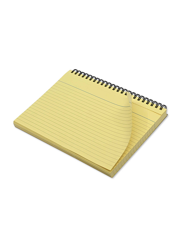 FIS Ruled Double Loop Spiral Binding Record Card, 8 x 5 Inch, 50 Sheets, 180 Gsm, FSIC85-180SPYL, Yellow