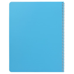 FIS Deluxe University Book, Spiral PP Neon Soft Cover, 2 Subjects, (215x279mm) Size, 80 Sheets, Blue Color- FSUB2SS8.5X11BL