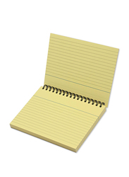 FIS Ruled Double Loop Spiral Binding Record Card, 6 x 4 Inch, 50 Sheets, 180 Gsm, FSIC64-180SPYL, Yellow