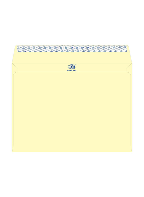 FIS Colour Peel & Seal Envelopes, 50-Piece, 80 GSM, C4 (229 x 324mm), Pastel Cream