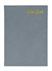 FIS Italian Ivory Paper Notebook with Golden Bonded Leather, 196 Pages, 70 GSM, A5 Size, FSNBHCA5GIVBL, Grey