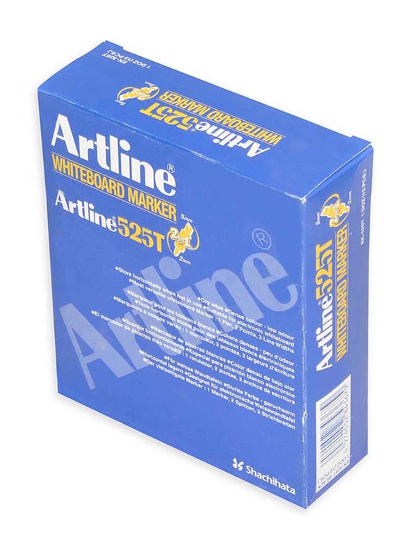 Artline 12-Piece Twin Whiteboard Marker, ARMK525TBK, Black