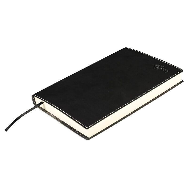 

FIS 2025 Diary, Italian PU Materials, Soft Jacket Cover with Sewn, A5 Size(14.8x21cm), English, Black Color-FSDI17E25BK