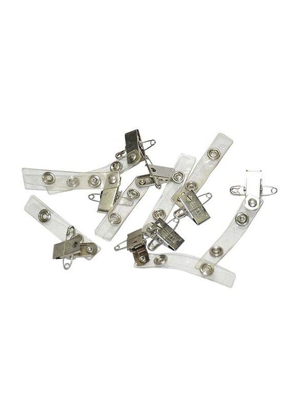 

FIS 100-Piece Metal Name Badge Clip, FSNAJZ006, Silver/White