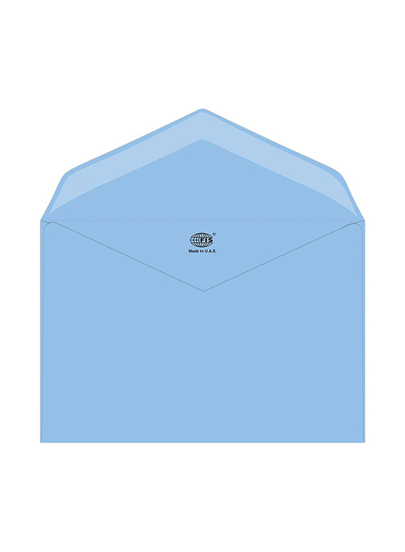 FIS Executive Laid Paper Envelopes Glued, 4.72 x 7.28 inch, 25 Pieces, Blue