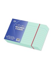 FIS Two Sides Ruled Record Card, 100-Cards, 200 x 125mm, 240 GSM, FSIC85GR, Green