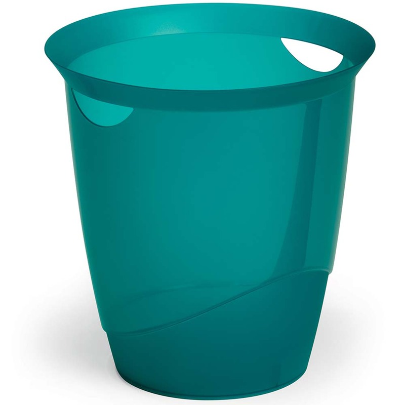 Durable Trend Waste Basket, Translucent Medium Blue