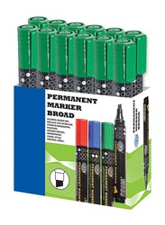FIS 12-Piece Broad Tip Permanent Markers Set, Green