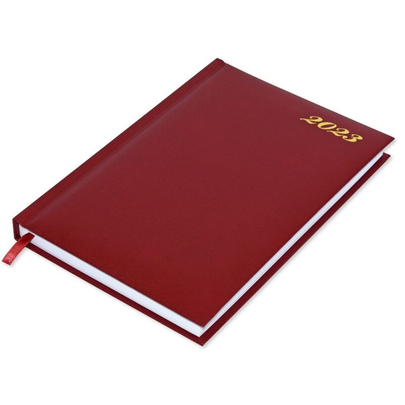 

FIS 2023 English 1 Side Padded Diary with Vinyl Cover, 384 Sheets, 60 GSM, A5 Size, FSDI18E23MR, Maroon