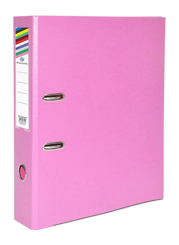 

FIS PP Lever Arch File Folder with Slide-in Plate, 8cm, A4 Size, 50 Pieces, FSBF8A4PPI, Pink